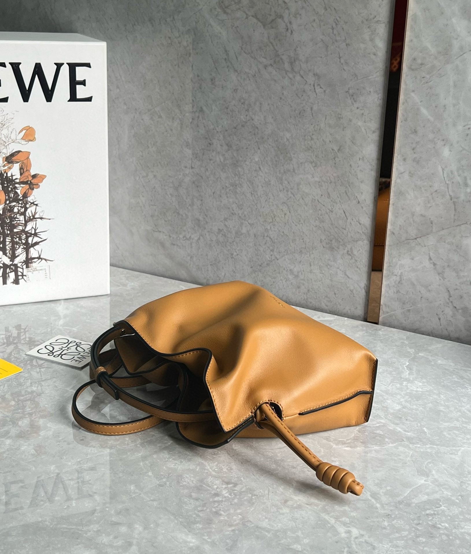 L0ew* mini flamenco clutch bag in warm desert nappa calfskin