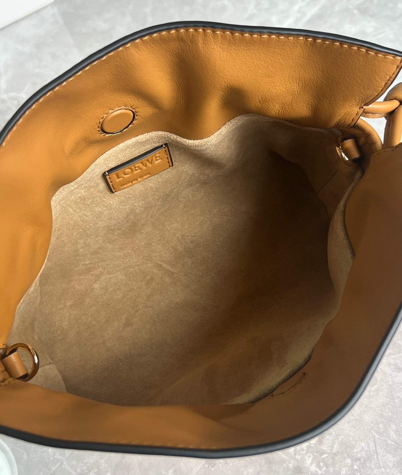 L0ew* mini flamenco clutch bag in warm desert nappa calfskin
