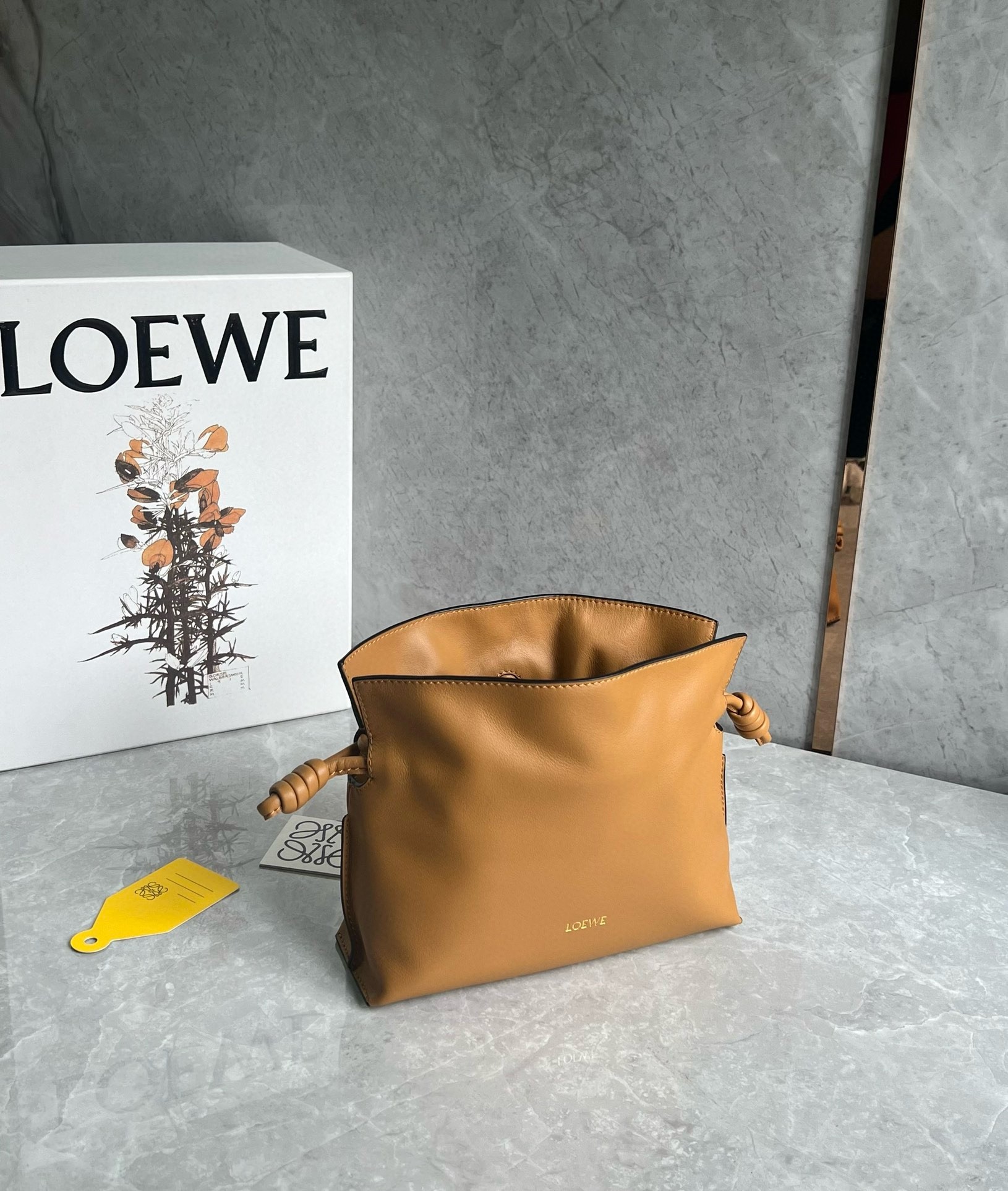 L0ew* mini flamenco clutch bag in warm desert nappa calfskin