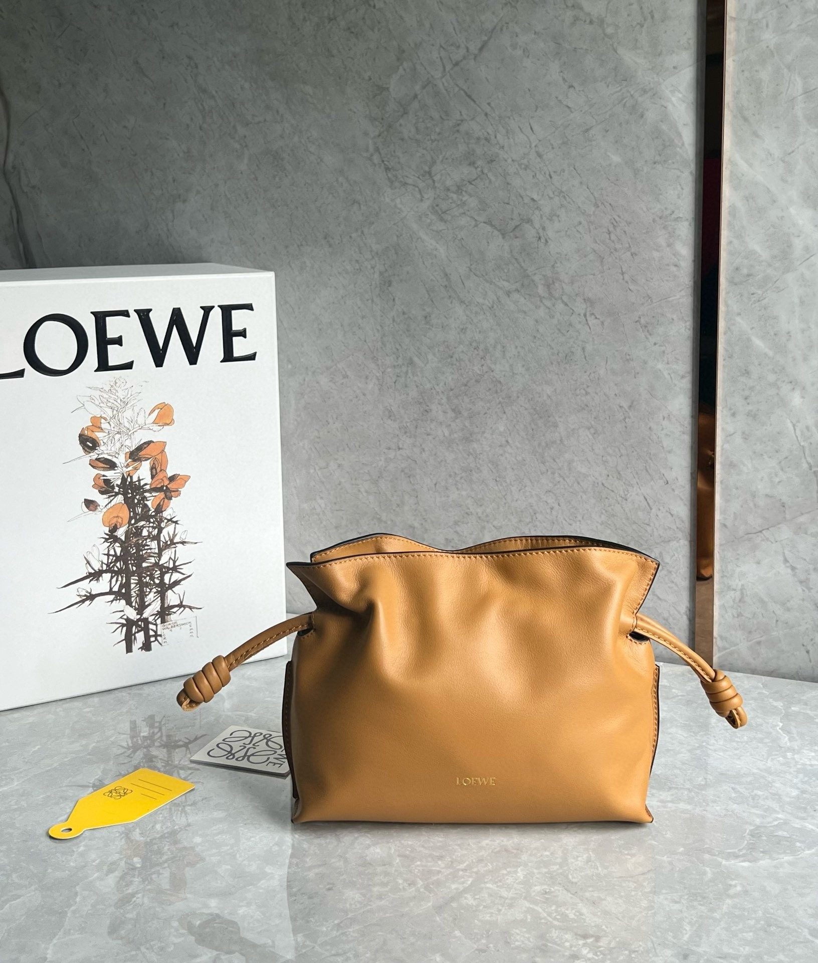 L0ew* mini flamenco clutch bag in warm desert nappa calfskin