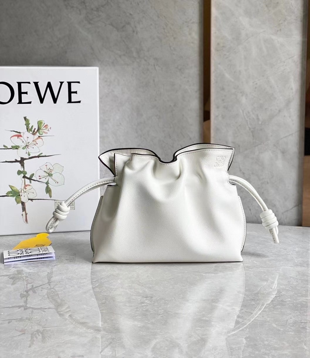 L0ew* flamenco mini clutch in white nappa leather