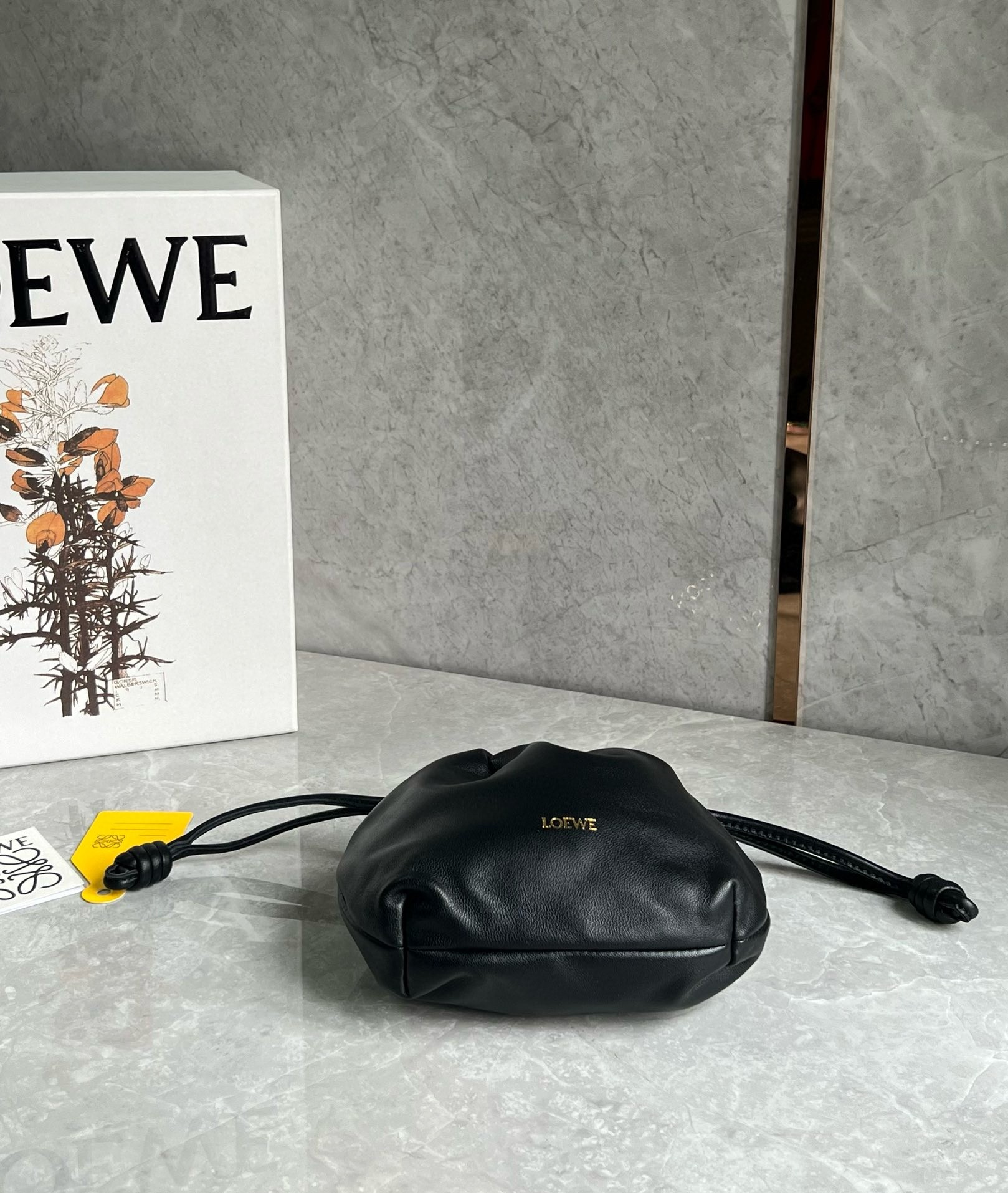 L0ew* mini flamenco purse bag in black nappa lambskin