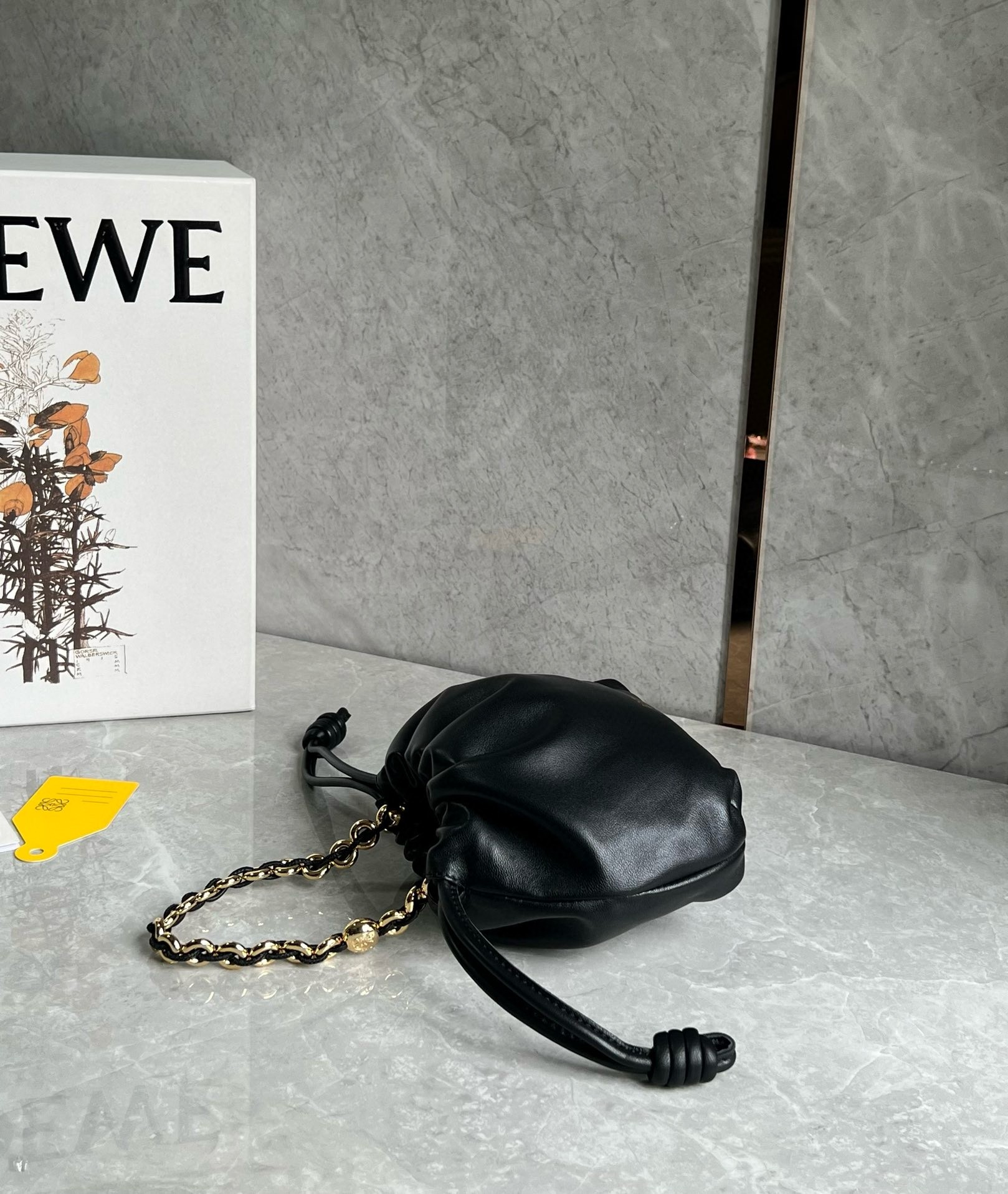 L0ew* mini flamenco purse bag in black nappa lambskin
