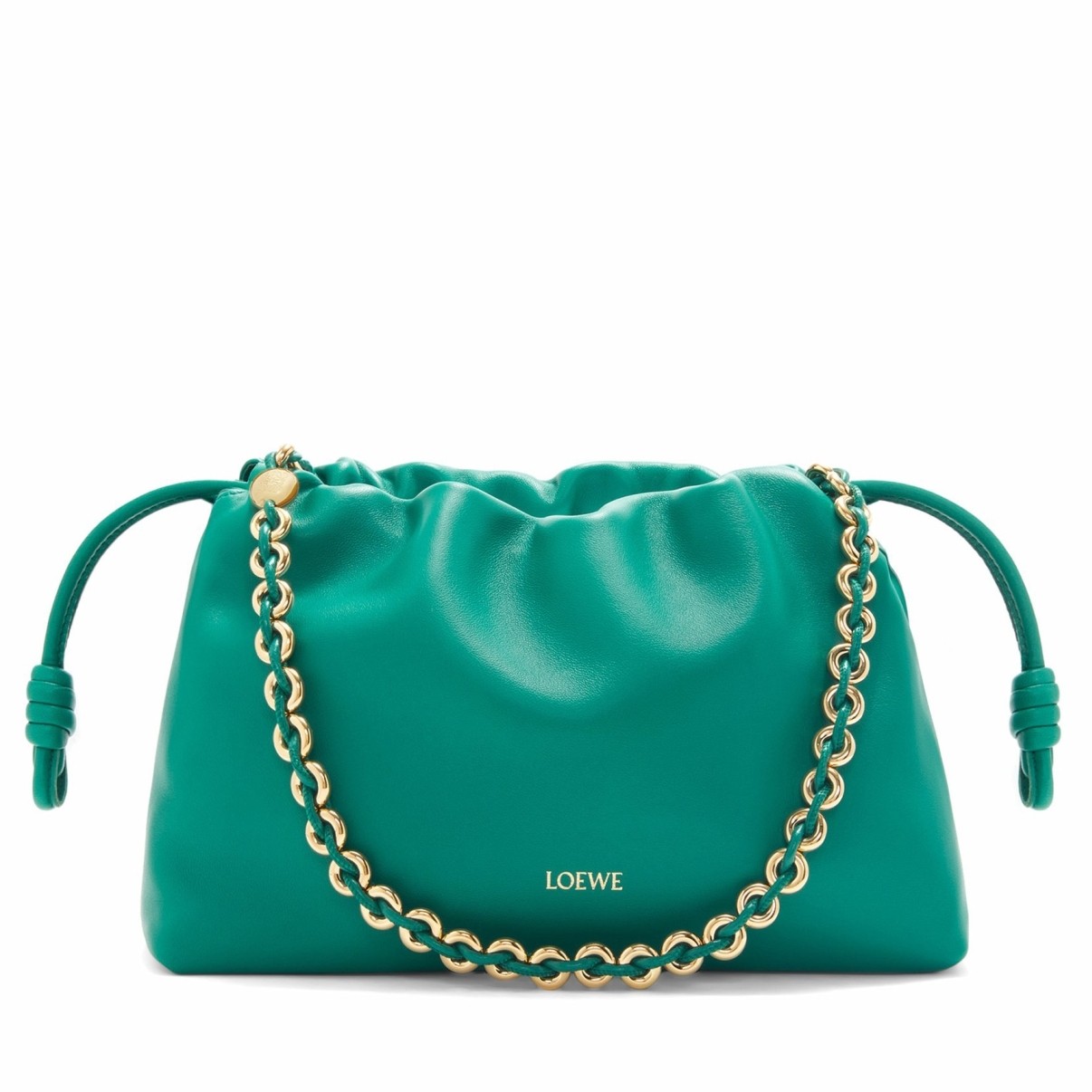 L0ew* flamenco purse in emerald green nappa lambskin