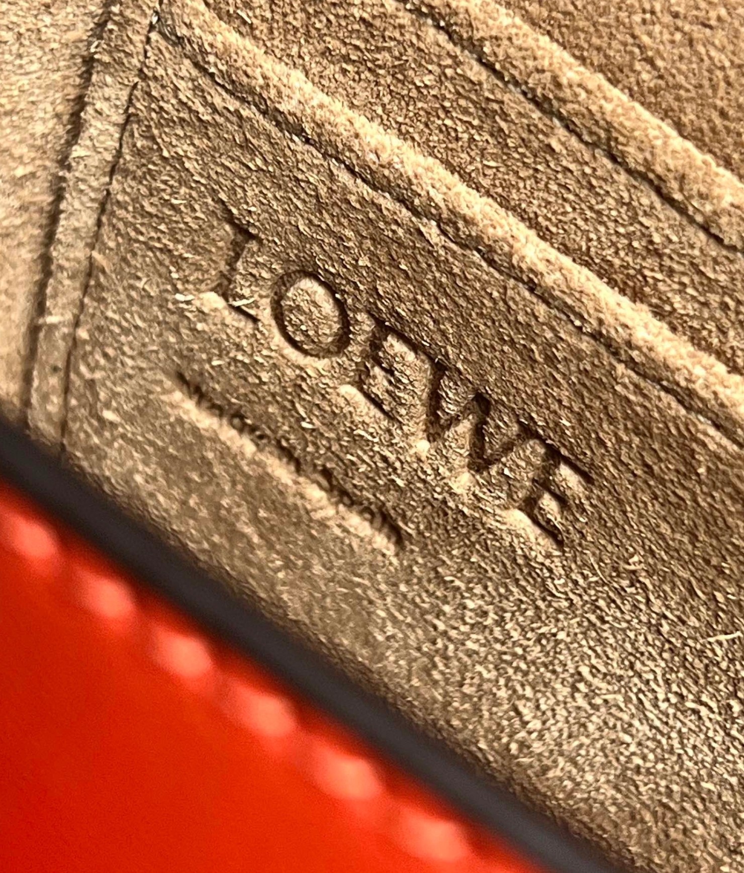 L0ew* gate dual mini bag in sunrise orange calfskin