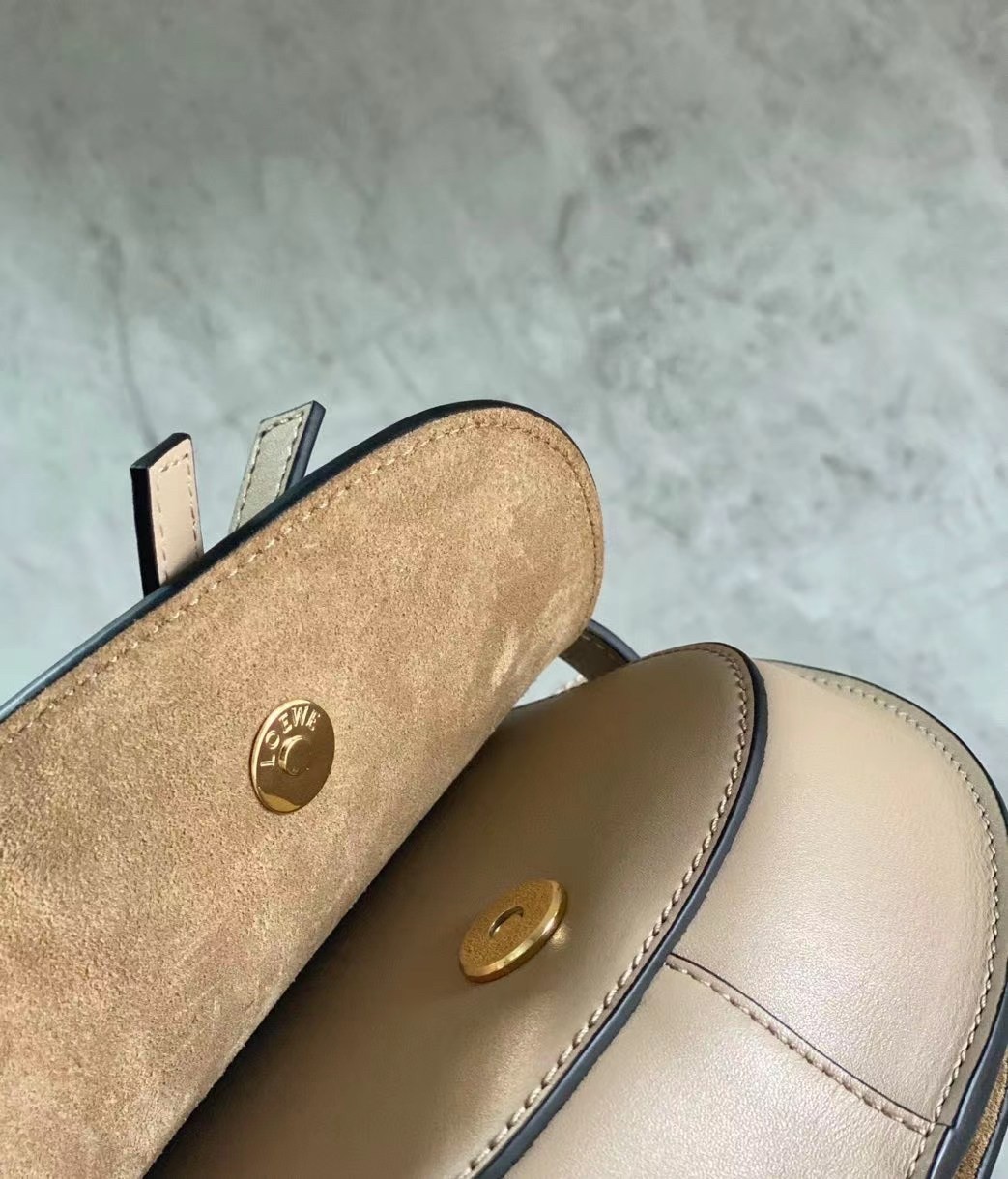 L0ew* mini gate dual bag in sand calfskin