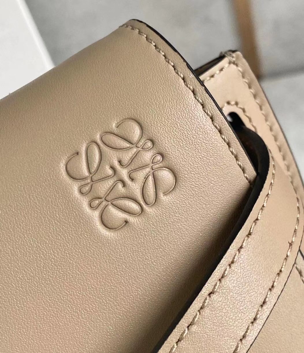 L0ew* mini gate dual bag in sand calfskin