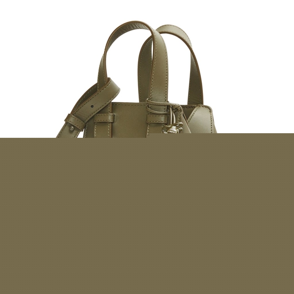 L0ew* compact hammock bag in khaki green satin calfskin