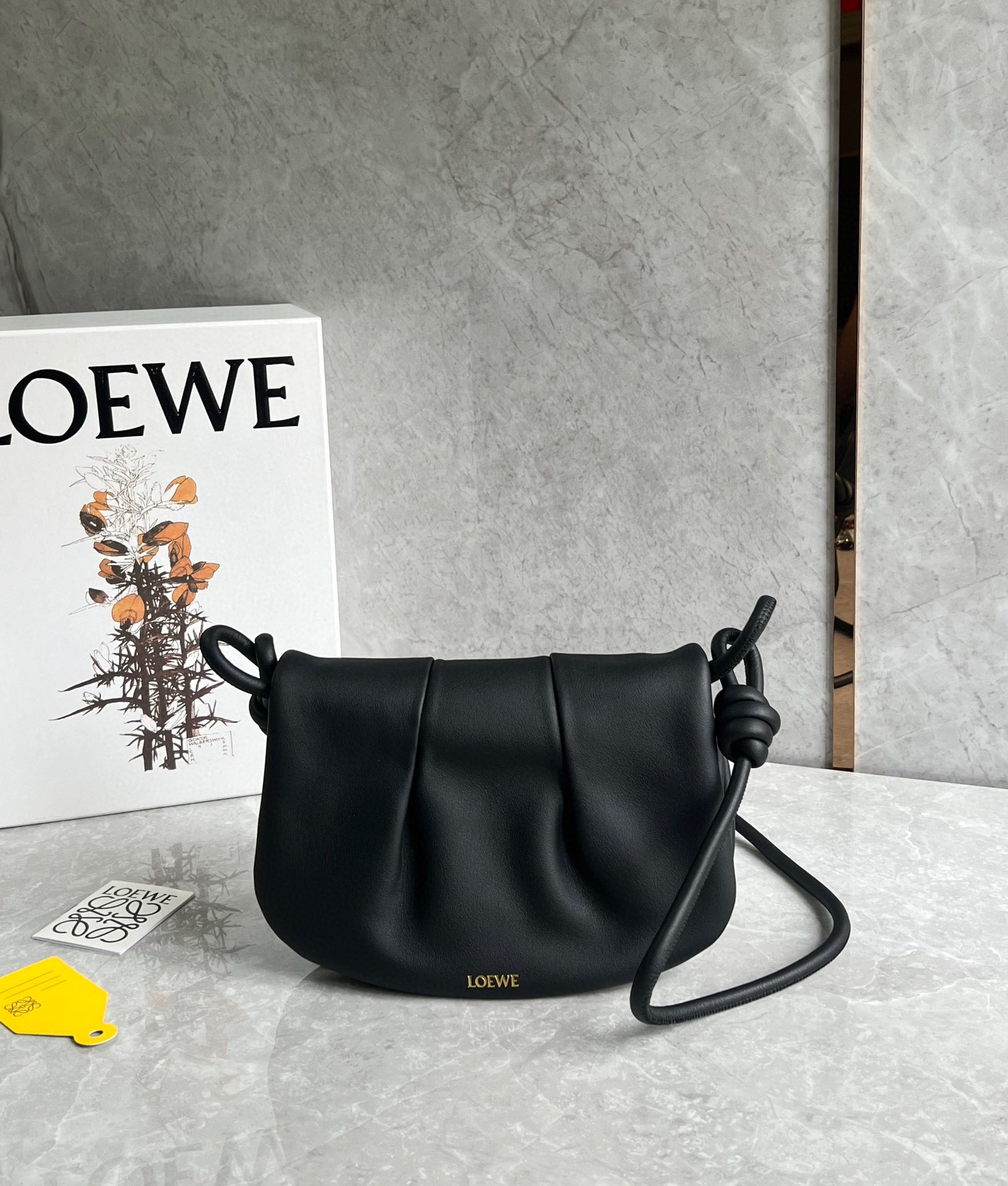 L0ew* paseo satchel bag in black nappa leather