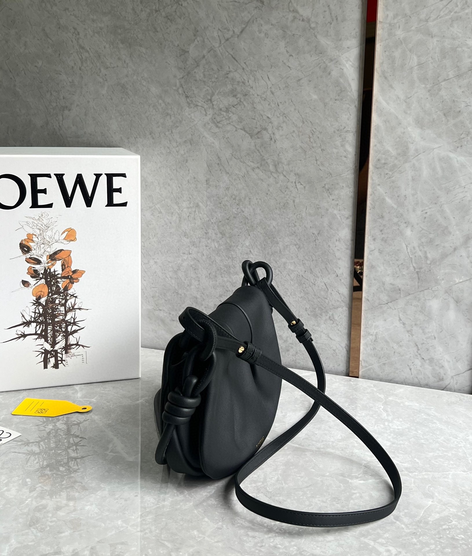 L0ew* paseo satchel bag in black nappa leather