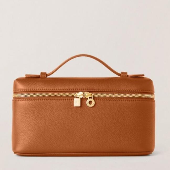 L**o p*ana extra pocket pouch l19 in brown grained leather
