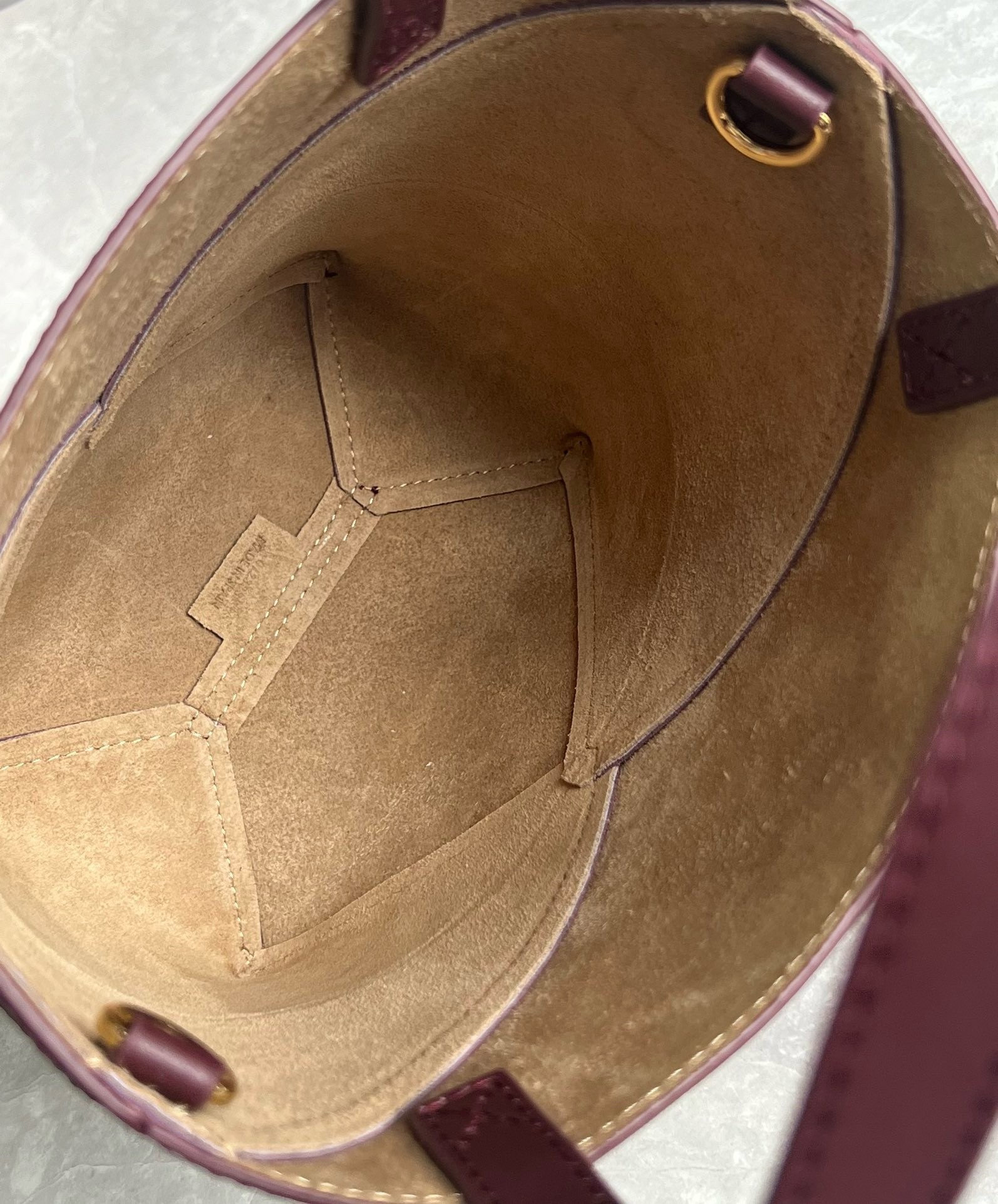 L0ew* mini puzzle fold tote bag in bordeaux calfskin