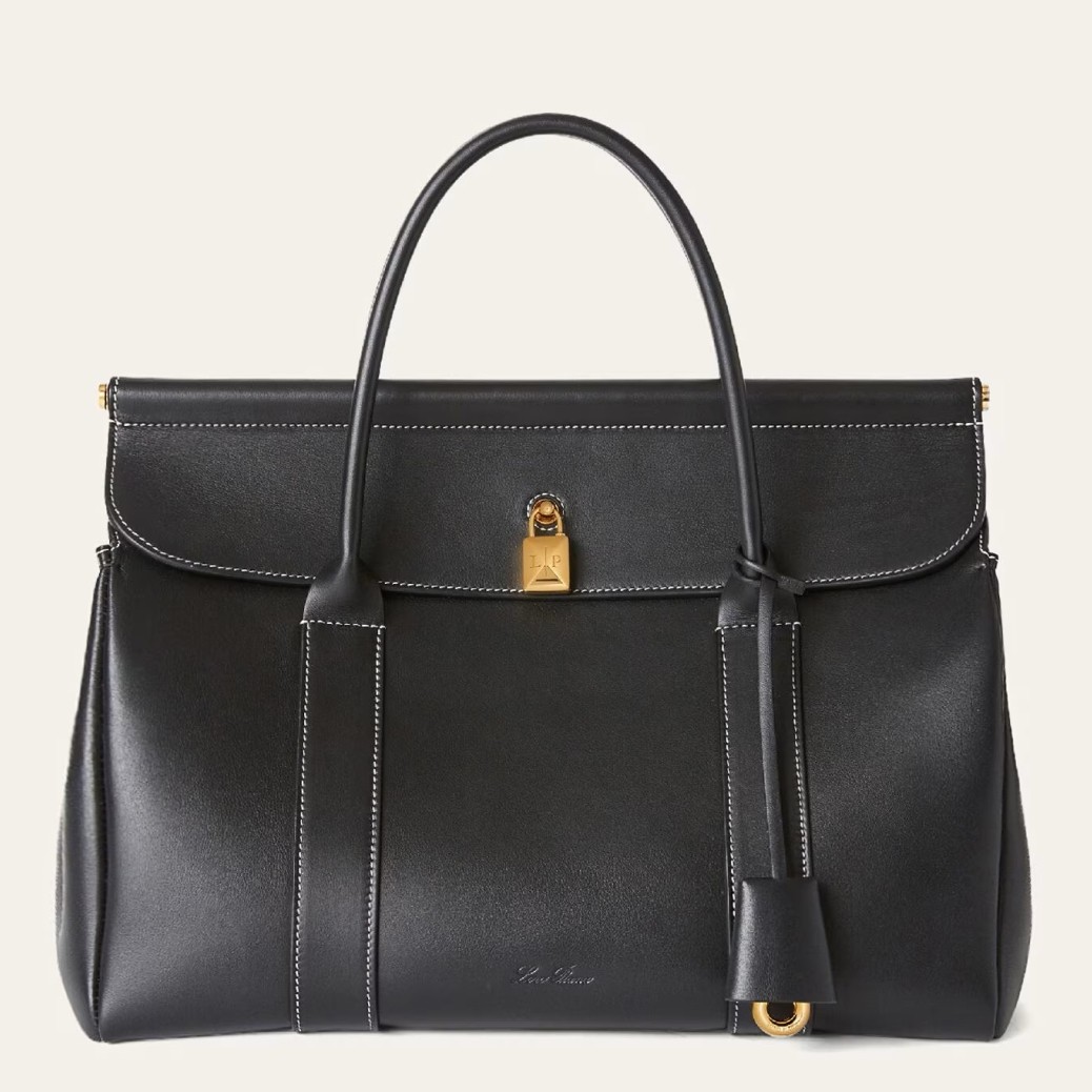 L**o p*ana loom l32 bag in black smooth calfskin