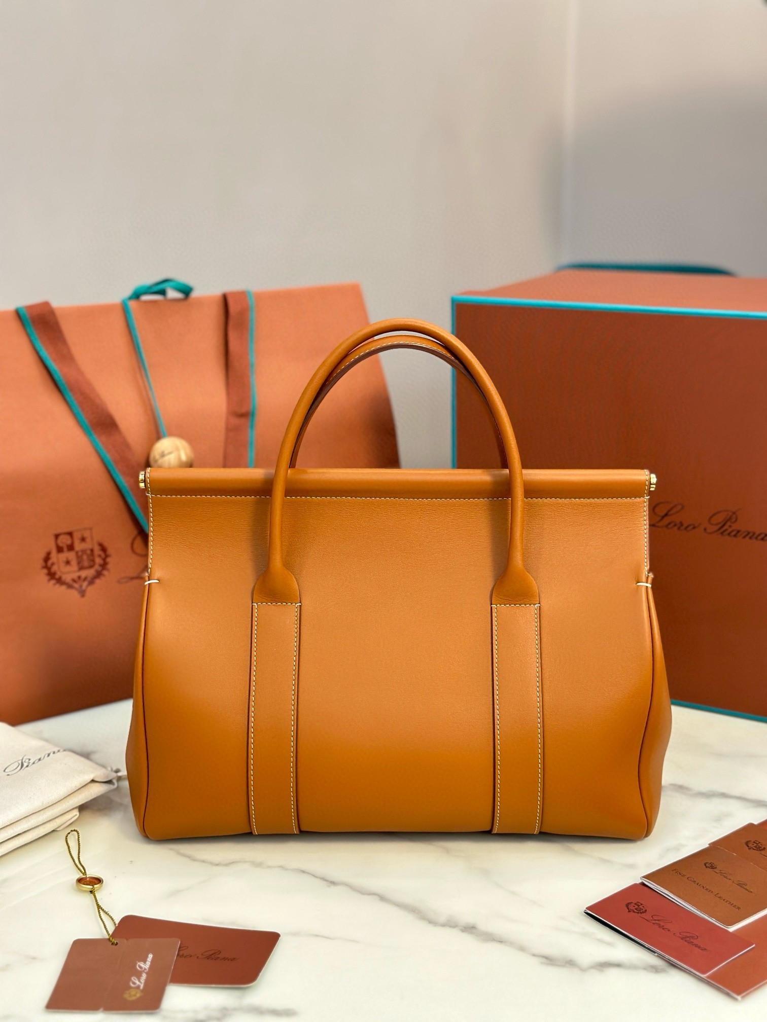 L**o p*ana loom l32 bag in tan smooth calfskin