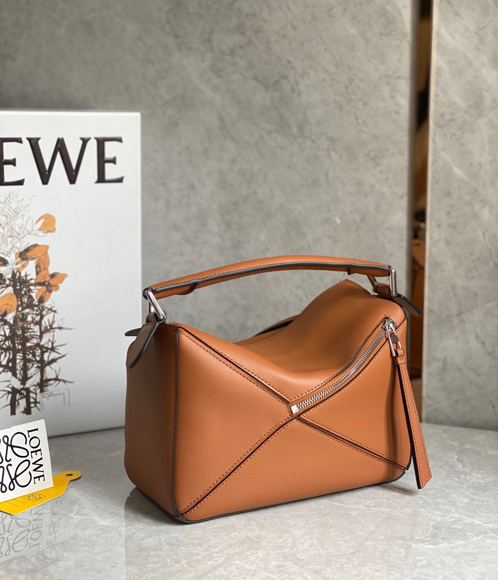 L0ew* puzzle small bag in tan classic calfskin