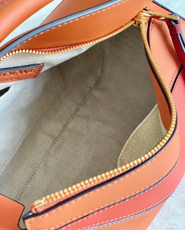 L0ew* small puzzle bag in tan/orange/camel calfskin