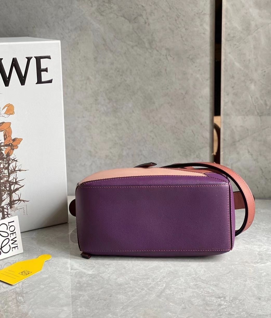 L0ew* puzzle small bag in purple/caramel/blossom calfskin