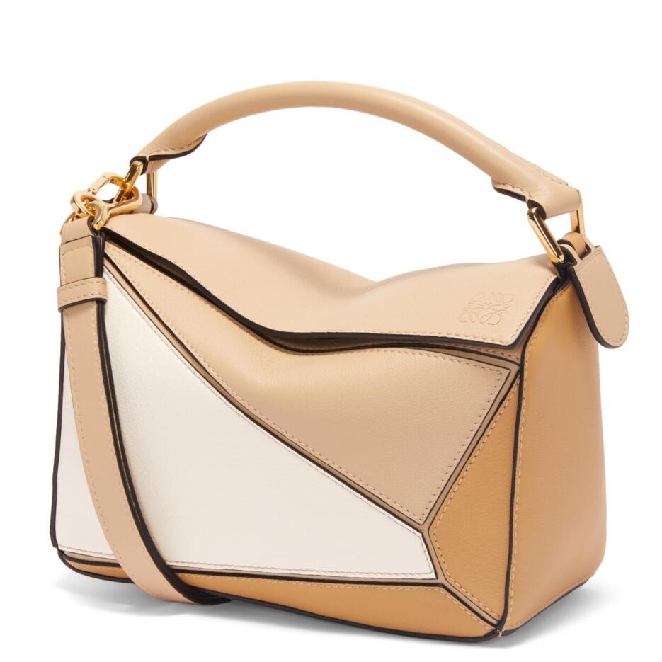 L0ew* puzzle small bag in multicolour warm desert and white calfskin
