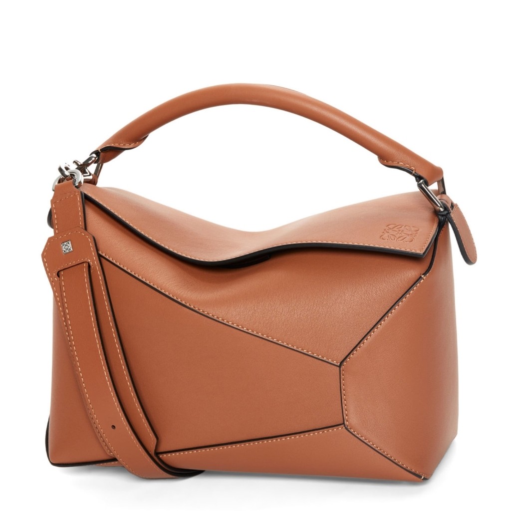 L0ew* puzzle medium bag in brown classic calfskin