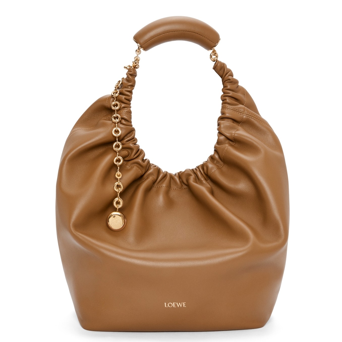 L0ew* medium squeeze bag in brown nappa lambskin