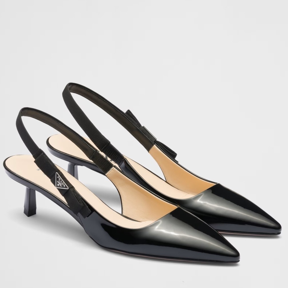 Pra*a slingbacks pumps 45mm in black patent leather