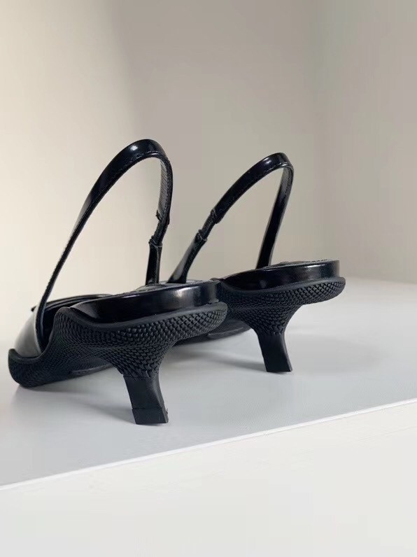 Pra*a slingback pumps in black brushed leather