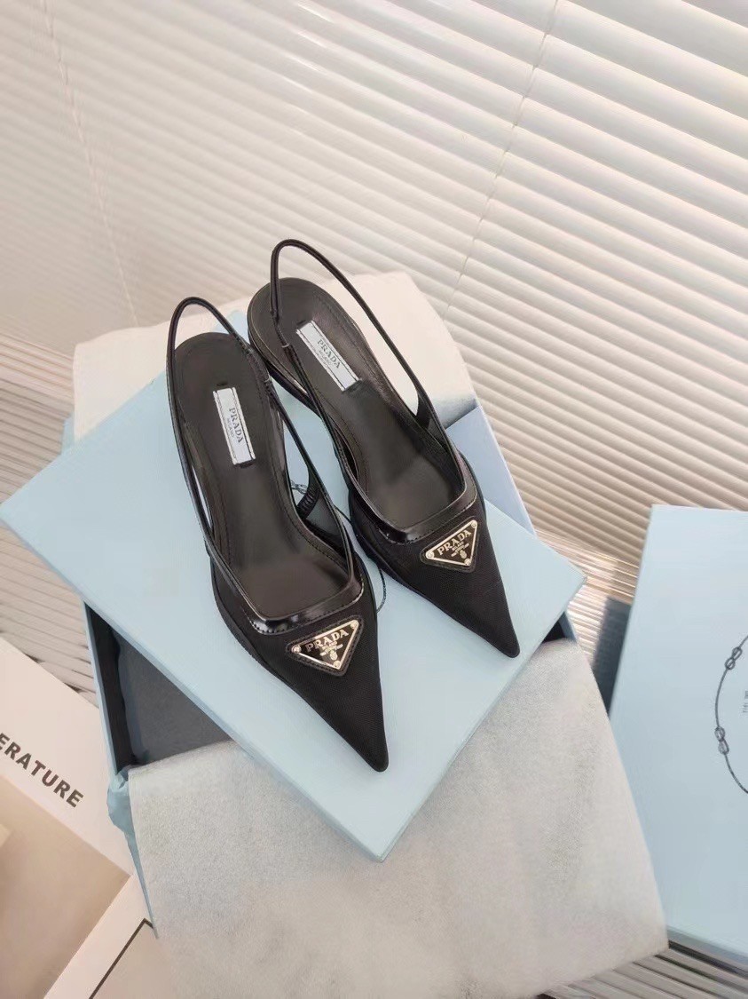 Pra*a slingback pumps in mesh fabric