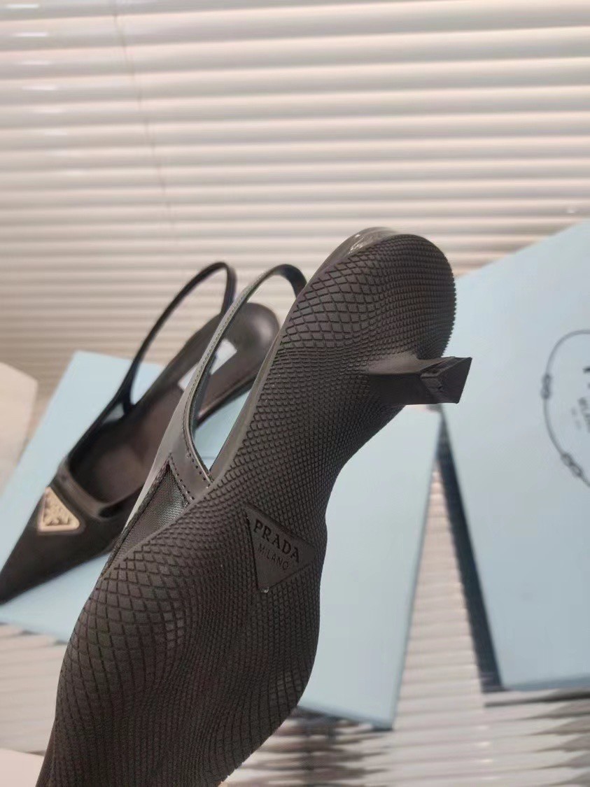 Pra*a slingback pumps in mesh fabric