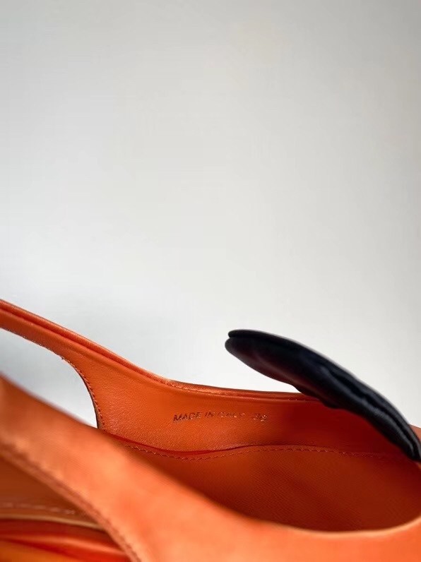 Pra*a gabardine slingback pumps in orange nylon