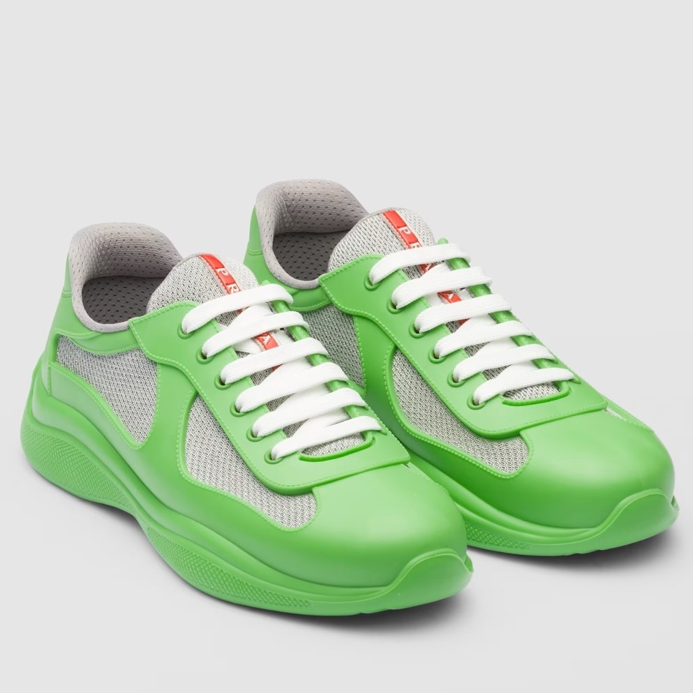 Pra*a america''s cup sneakers in green rubber and bike fabric