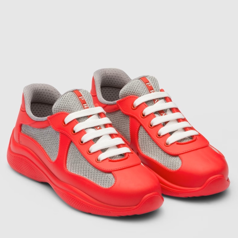 Pra*a america''s cup sneakers in red rubber and bike fabric