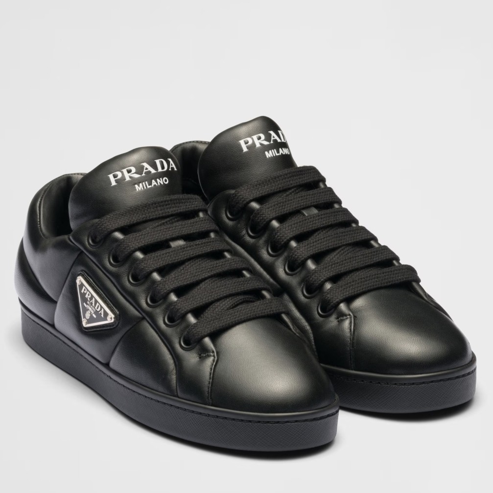 Pra*a women''s sneakers in black nappa leather
