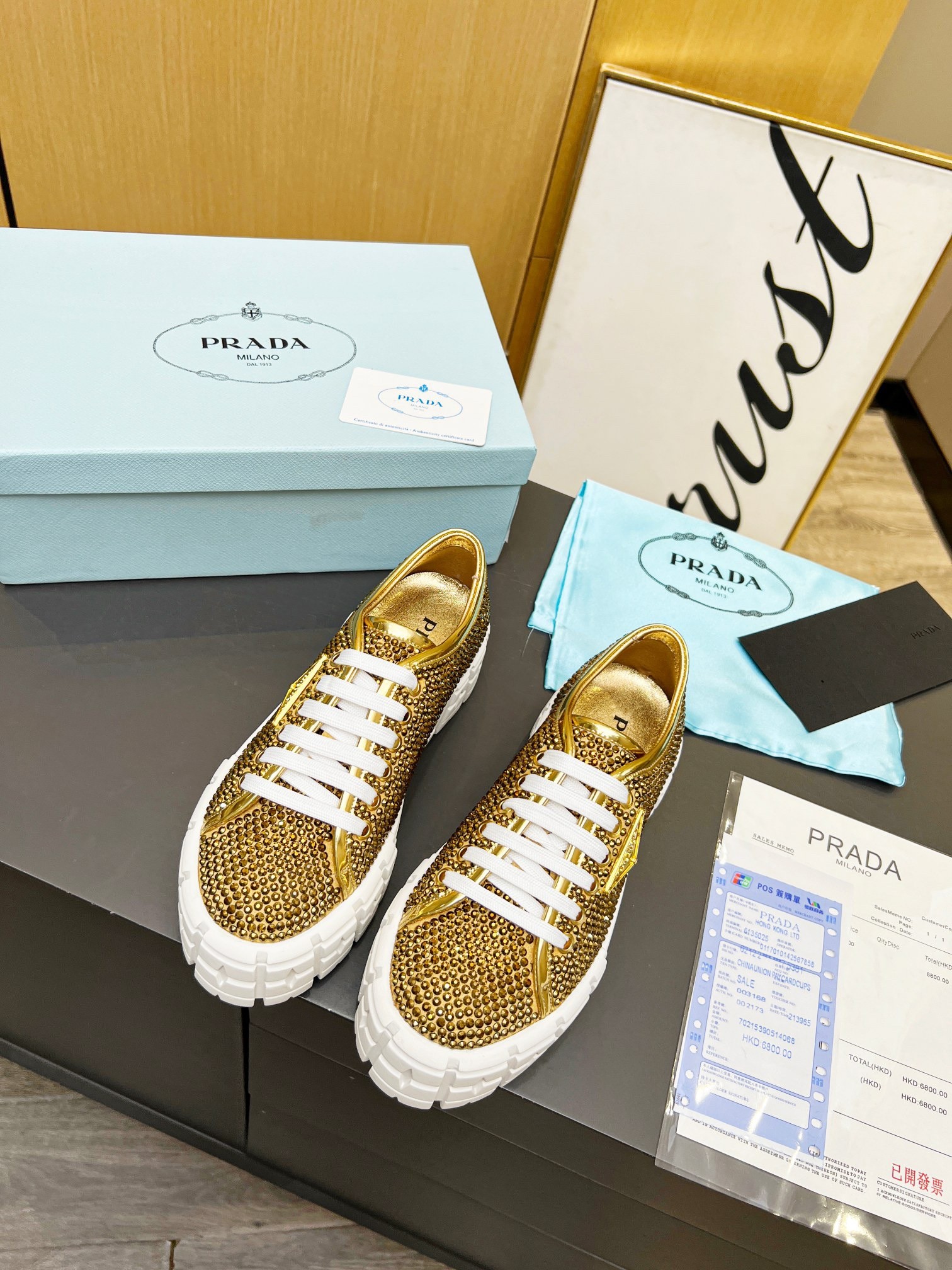 Pra*a double wheel sneakers in satin with crystals