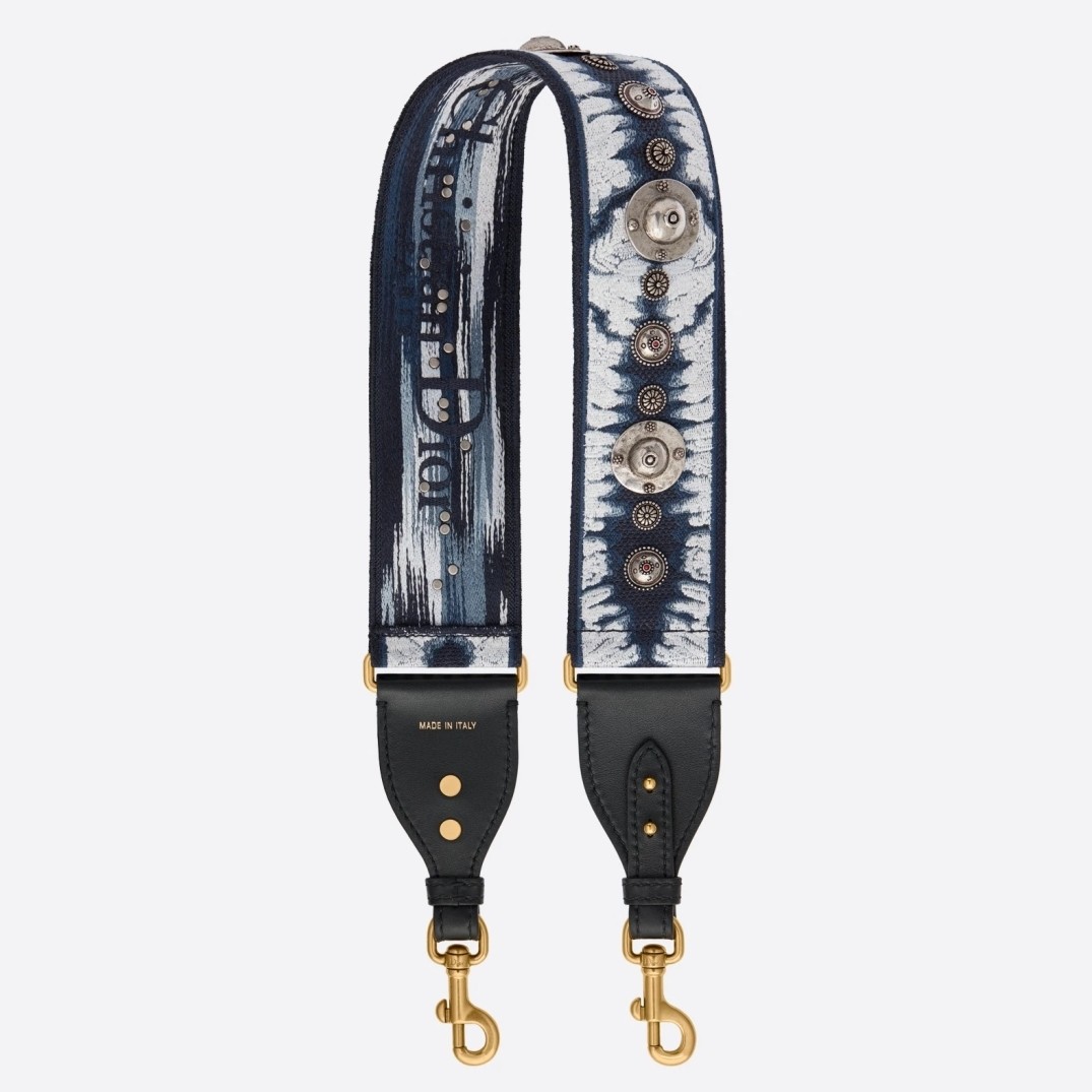 D*or blue multicolor tie & D*or embroidery shoulder strap