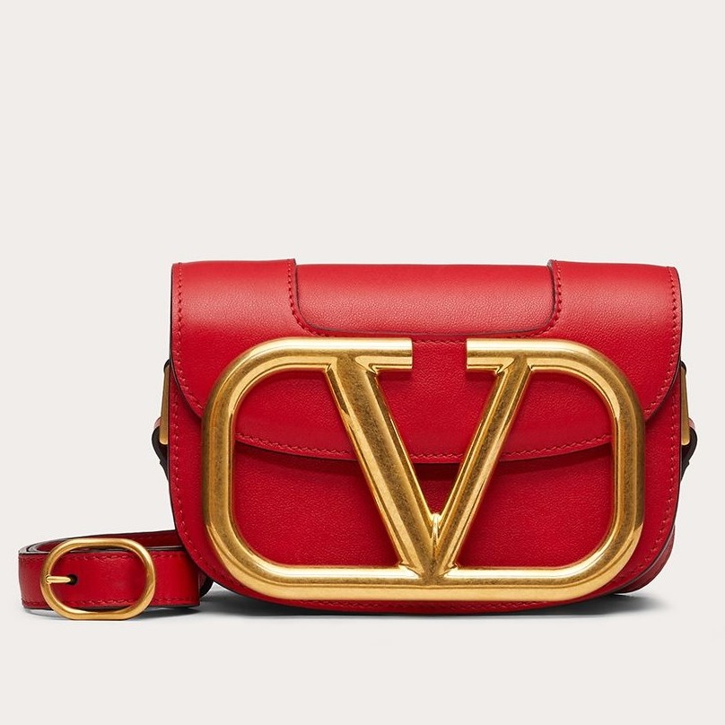 valentino small S*pervee crossbody bag in red leather