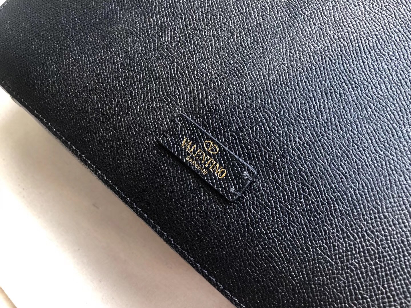 Valentino Vsling Hobo Bag In Black Grainy Calfskin