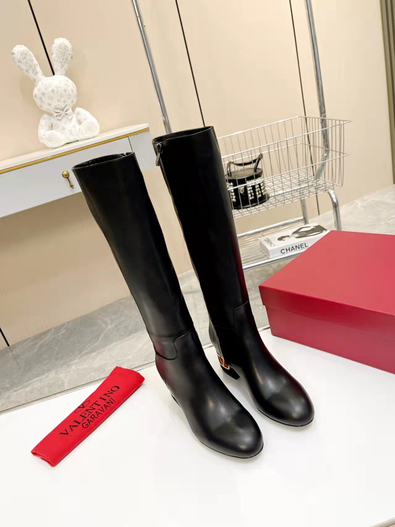 Valentino Heritage Boots 60mm In Black Calfskin Leather