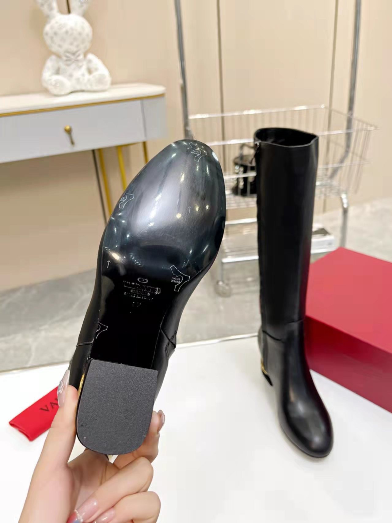 Valentino Heritage Boots 60mm In Black Calfskin Leather