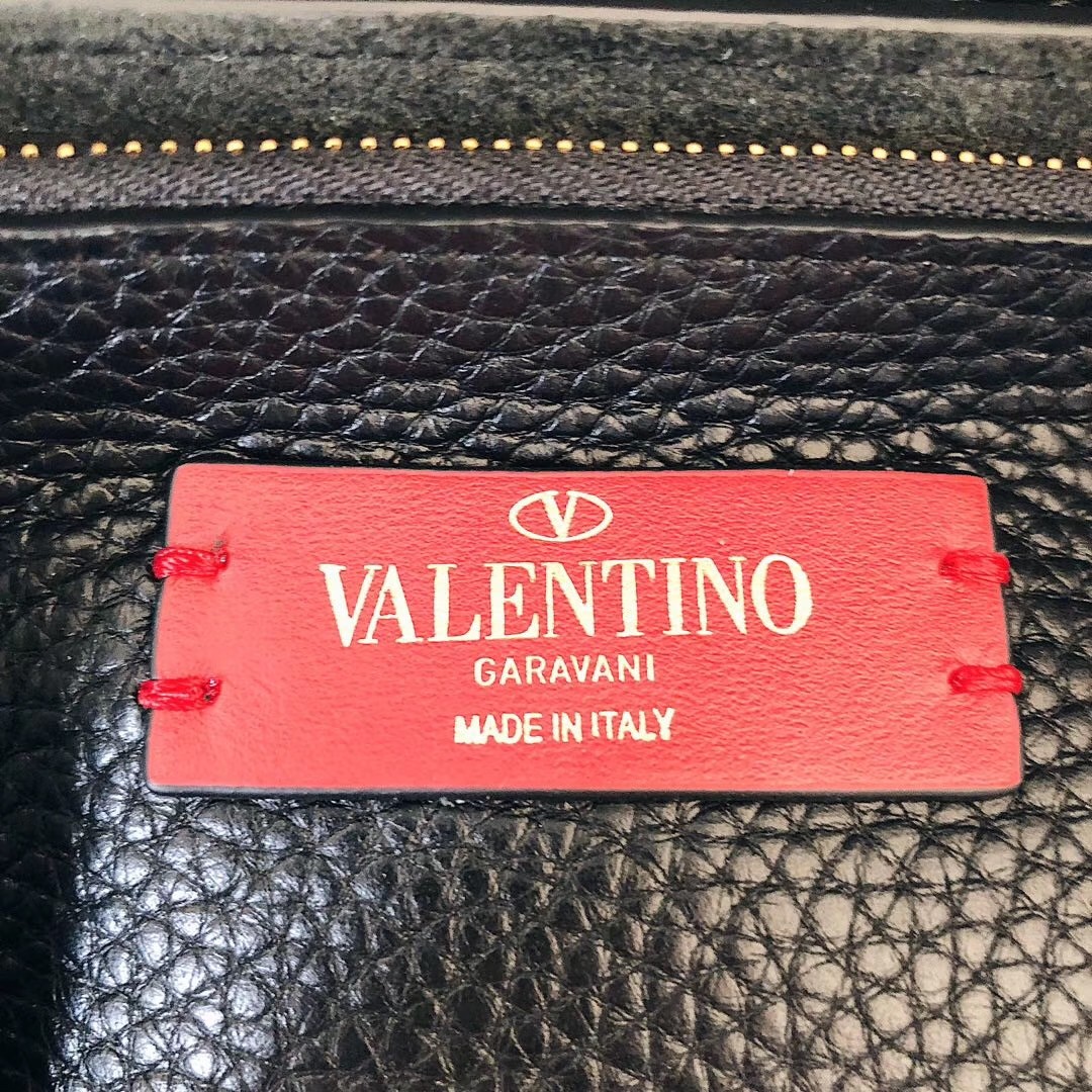 Valentino Rockstud Hype Bag In Black Grained Calfskin