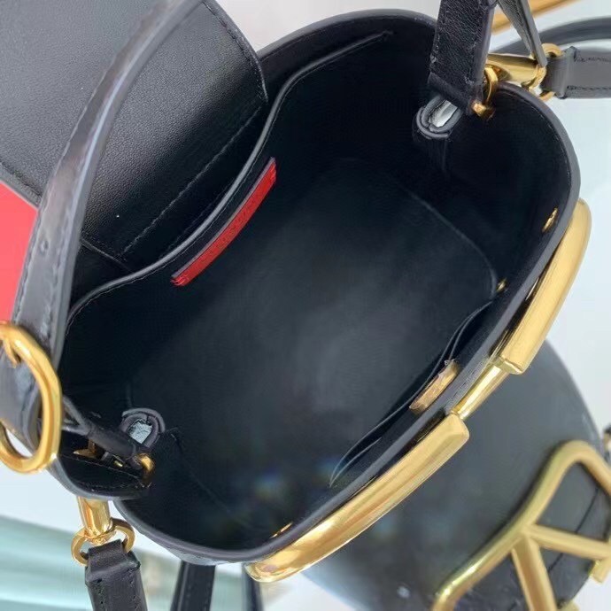 valentino S*pervee top handle bag in black calfskin