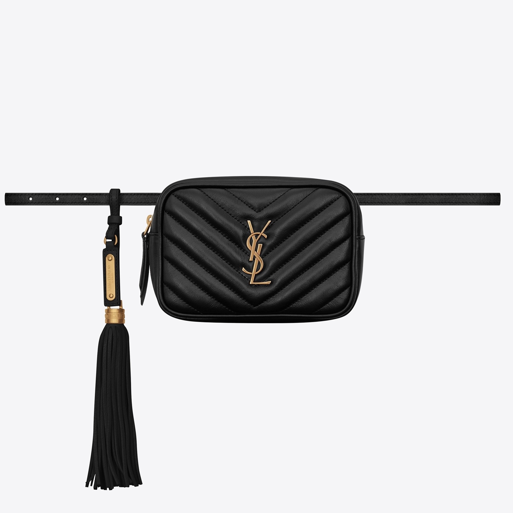 Sa**t Lau*nt lou belt bag in black calfskin