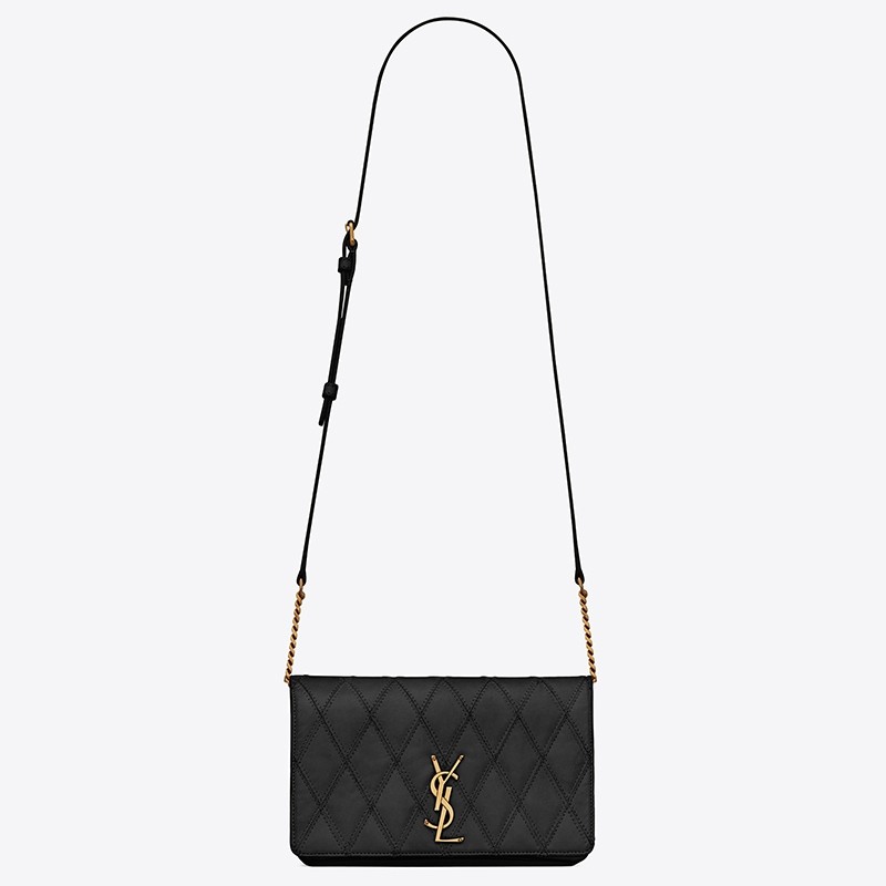 Sa**t Lau*nt angie chain bag in black diamond lambskin