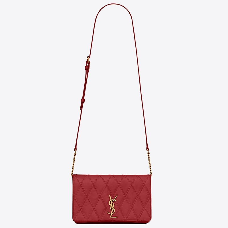 Sa**t Lau*nt angie chain bag in red diamond lambskin