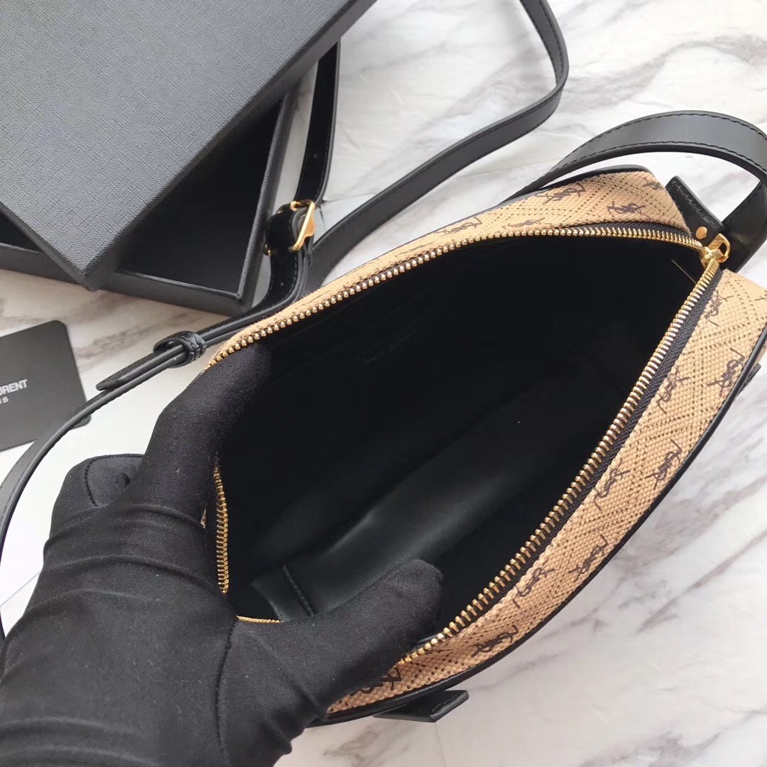 Sa**t Lau*nt monogram all over camera bag in canvas