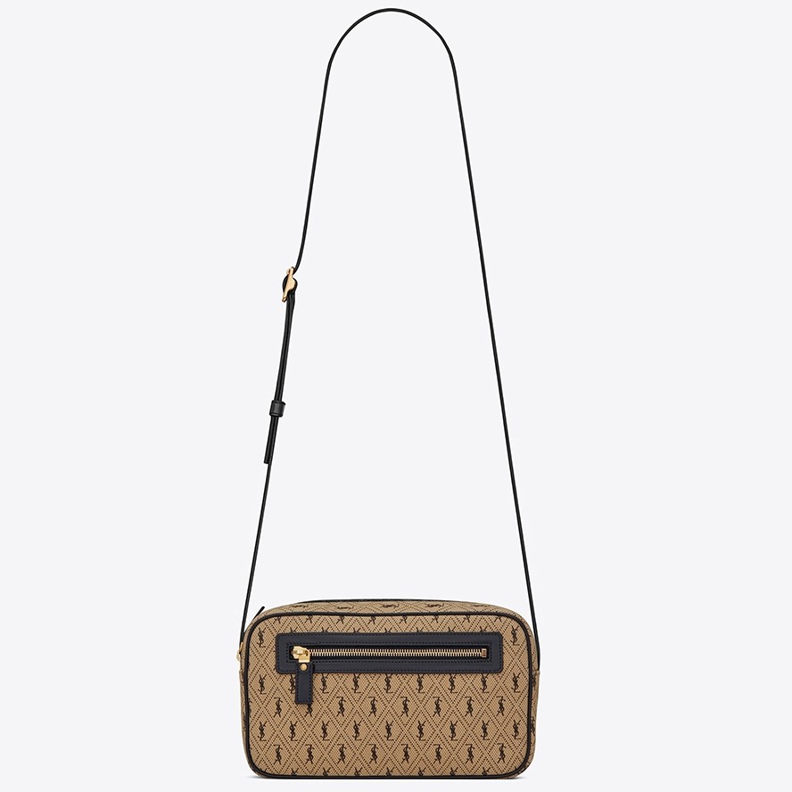 Sa**t Lau*nt monogram all over camera bag in canvas