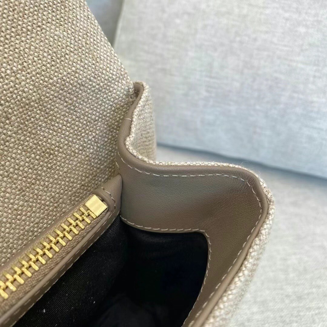 Sa**t Lau*nt college medium bag in linen canvas