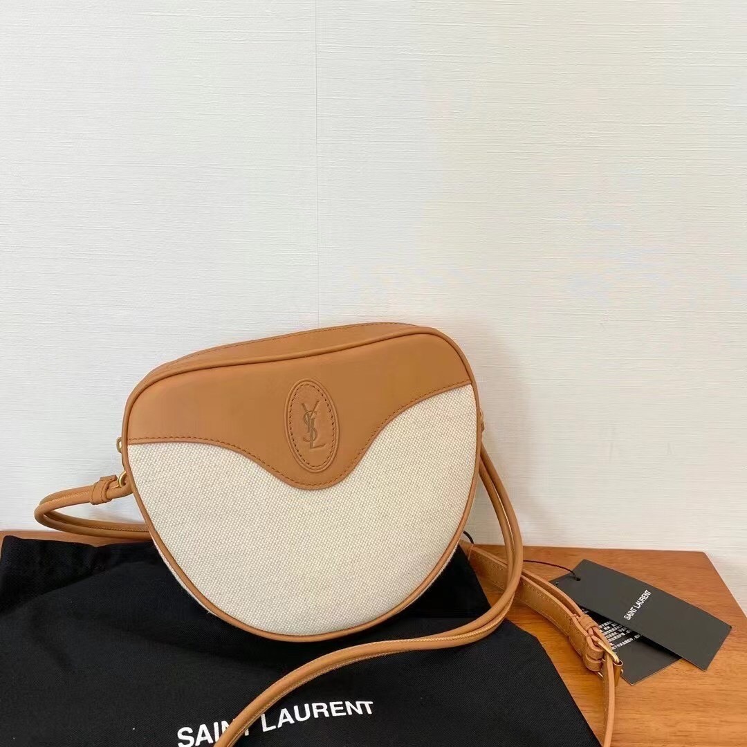 Sa**t Lau*nt monogramme sac cœur bag in canvas