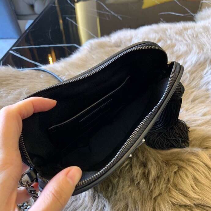 Sa**t Lau*nt black monogram heart cross body bag