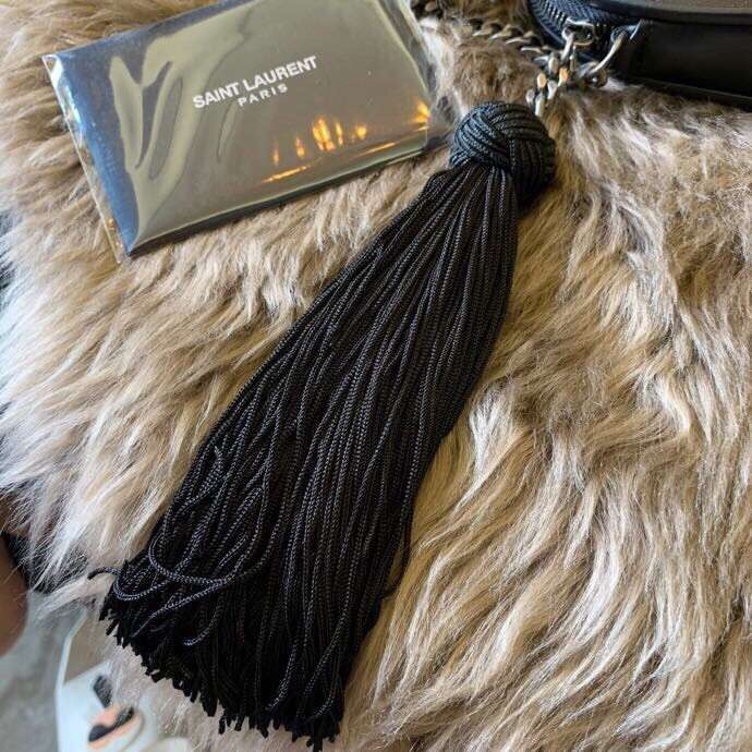 Sa**t Lau*nt black monogram heart cross body bag