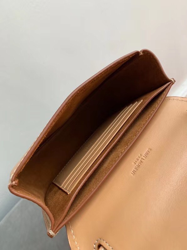Sa**t Lau*nt kaia mini satchel bag in brown calfskin
